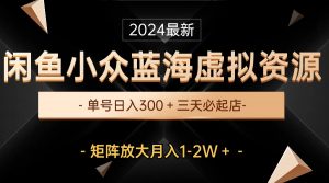（10336期）最新闲鱼小众蓝海虚拟资源，单号日入300＋，三天必起店，矩阵放大月入1-2W-秋鱼网创