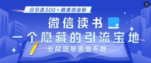 微信读书,一个隐藏的引流宝地,不为人知的小众打法,日引流300+精准创业粉,长尾流量源源不断-秋鱼网创