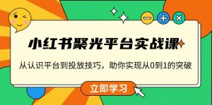 小红书 聚光平台实战课,从认识平台到投放技巧,助你实现从0到1的突破-秋鱼网创