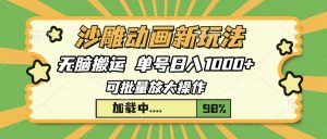 沙雕动画新玩法，无脑搬运，操作简单，三天快速起号，单号日入1000+-秋鱼网创