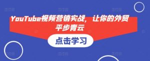 YouTube视频营销实战，让你的外贸平步青云-秋鱼网创