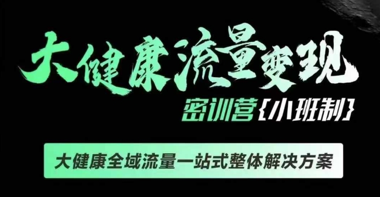 千万级大健康变现课线下课,大健康全域流量一站式整体解决方案-秋鱼网创