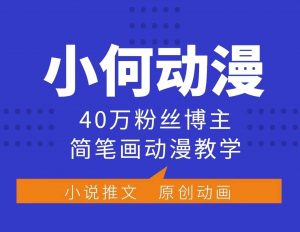 小何动漫简笔画动漫教学，40万粉丝博主课程，可做伙伴计划、分成计划、接广告等-秋鱼网创