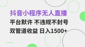 抖音小程序无人直播 平台默许 不违规不封号 双管道收益 日入多张 小白也能轻松操作【仅揭秘】-秋鱼网创