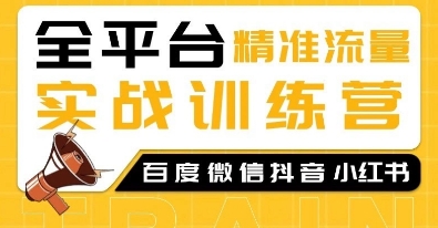 全平台精准流量实战训练营,百度微信抖音小红书SEO引流教程-秋鱼网创