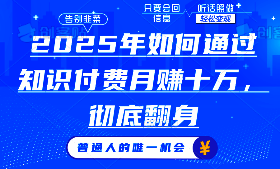 2025年如何通过知识付费月入十万,年入百万。。-秋鱼网创