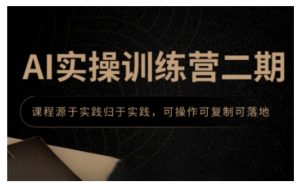 AI实操训练营二期,课程源于实践归于实践,可操作可复制可落地-秋鱼网创