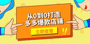 从0到0打造多多爆款店铺,选品、上架、优化技巧,助力商家实现高效运营-秋鱼网创