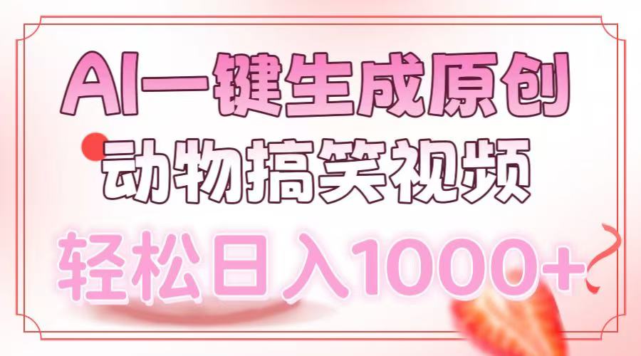 AI一键生成原创动物搞笑视频，轻松日入1000+-秋鱼网创