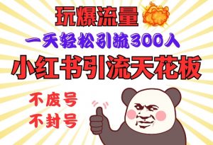 小红书引流天花板,玩爆流量,一天轻松引流300人,安全操作-秋鱼网创