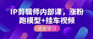 IP剪辑师内部课,涨粉跑模型+挂车视频-秋鱼网创