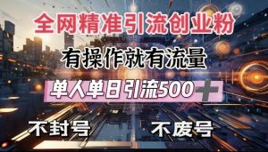 全网独家引流创业粉，有操作就有流量，单人单日引流500+，不封号、不费号-秋鱼网创