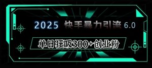 2025年快手6.0保姆级教程震撼来袭,单日狂吸300+精准创业粉-秋鱼网创