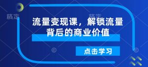 流量变现课，解锁流量背后的商业价值-秋鱼网创