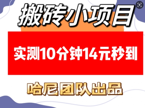 搬砖小项目,实测10分钟14元秒到,每天稳定几张(赠送必看稳定)-秋鱼网创