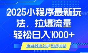 2025年小程序最新玩法，流量直接拉爆，单日稳定变现1000+-秋鱼网创