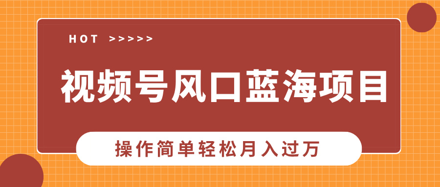 视频号风口蓝海项目，中老年人的流量密码，操作简单轻松月入过万-秋鱼网创