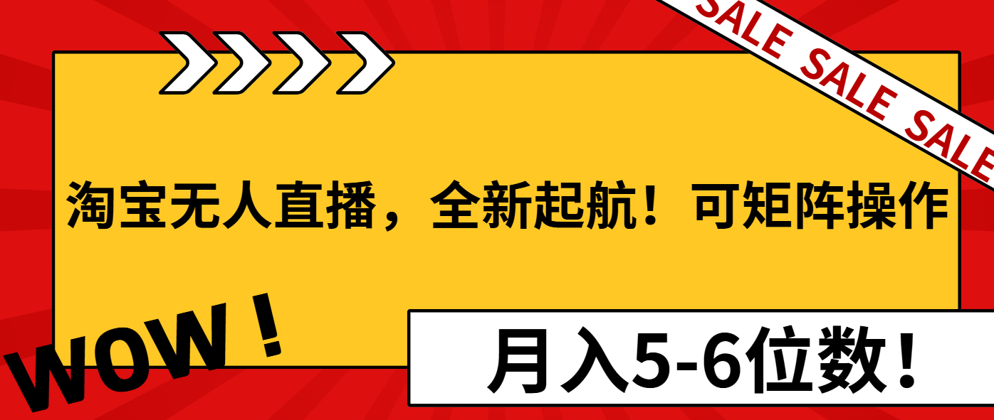 淘宝无人直播，全新起航！可矩阵操作，月入5-6位数！-秋鱼网创