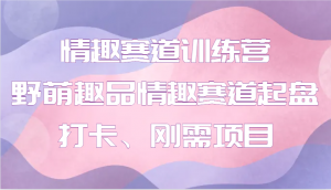 情趣赛道训练营 野萌趣品情趣赛道起盘打卡、刚需项目-秋鱼网创