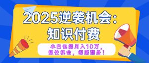 2025逆袭项目——知识付费，小白也能月入10万年入百万，抓住机会彻底翻...-秋鱼网创