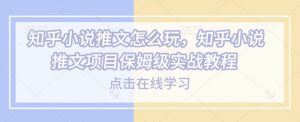 知乎小说推文怎么玩，知乎小说推文项目保姆级实战教程-秋鱼网创