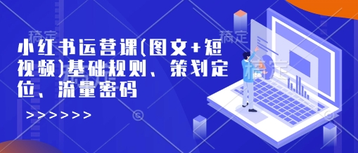 小红书运营课(图文+短视频)基础规则、策划定位、流量密码-秋鱼网创