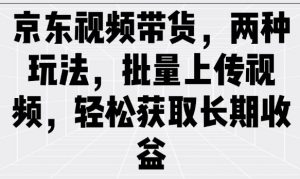 京东视频带货,两种玩法,批量上传视频,轻松获取长期收益-秋鱼网创