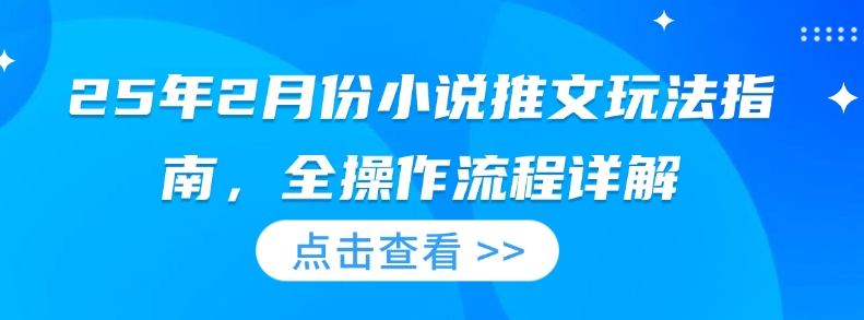 25年2月份小说推文玩法指南，全操作流程详解-秋鱼网创
