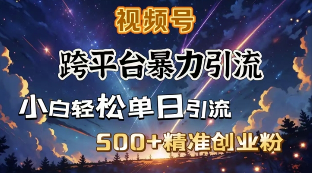 跨平台暴力引流,私域完美闭环,日引500+精准创业粉-秋鱼网创