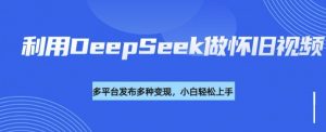 利用DeepSeek做怀旧视频，流量号多渠道变现能力强-秋鱼网创