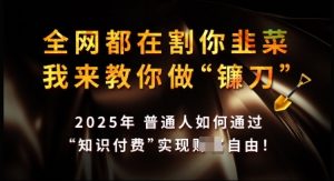 知识付费如何做到月入过W+，2025我来教你做“镰刀”【揭秘】-秋鱼网创