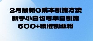 2月最新0成本引流方法，新手小白也可单日引流500+精准创业粉-秋鱼网创