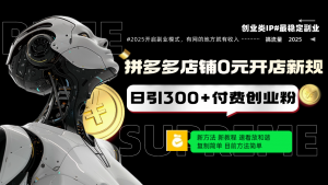 拼多多店铺0元开店新规，日引300+付费创业粉，目前方法简单复制粘贴可矩阵-秋鱼网创