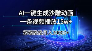 AI一键生成沙雕动画一条视频播放15Wt轻轻松松月入30000+-秋鱼网创