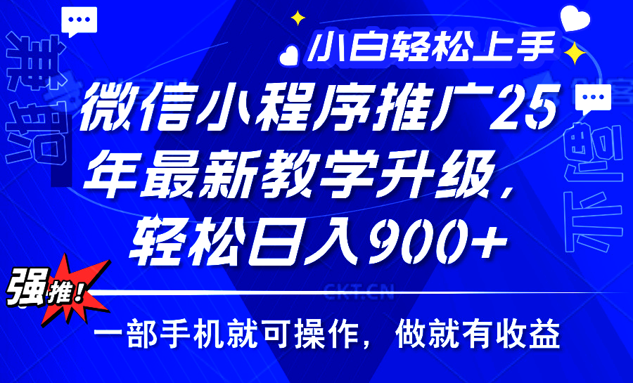 2025年微信小程序推广，最新教学升级，轻松日入900+，小白宝妈轻松上手…-秋鱼网创