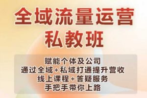 全域流量运营操盘课,赋能个体及公司通过全域+私域打通提升营收-秋鱼网创
