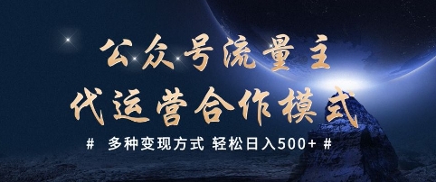 公众号流量主代运营 多种变现方式 轻松日入5张【揭秘】-秋鱼网创