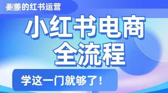 小红书电商全流程,精简易懂,从入门到精通,学这一门就够了-秋鱼网创