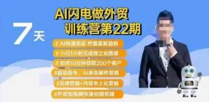 AI闪电做外贸训练营第22期:Al快速选品+小白1小时完成独立站搭建+10分钟获取200个客户等-秋鱼网创