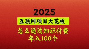 2025项目天花板，普通怎么通过知识付费翻身，年入百个【揭秘】-秋鱼网创