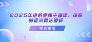 2025年进阶金牌主播课，抖音的推流算法逻辑-秋鱼网创