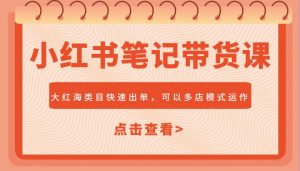 小红书笔记带货课，大红海类目快速出单，市场大，可以多店模式运作-秋鱼网创