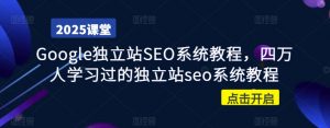 Google独立站SEO系统教程，四万人学习过的独立站seo系统教程-秋鱼网创