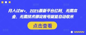 月入过W+，2025最新平台红利，无需本金、无需技术绑定账号就能自动收米-秋鱼网创