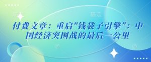 付费文章:重启-秋鱼网创
