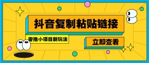 零撸小项目，新玩法，抖音复制链接0.07一条，20秒一条，无限制。-秋鱼网创
