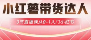 小红薯达人带货启航计划，3节直播课从0-1入门小红书-秋鱼网创