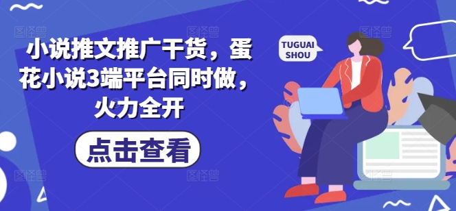 小说推文推广干货，蛋花小说3端平台同时做，火力全开-秋鱼网创