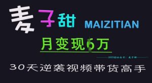 麦子甜30天逆袭视频带货高手，单月变现6W加特训营-秋鱼网创