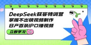 DeepSeek获客特训营：掌握不出镜视频制作，日产百条IP口播视频-秋鱼网创